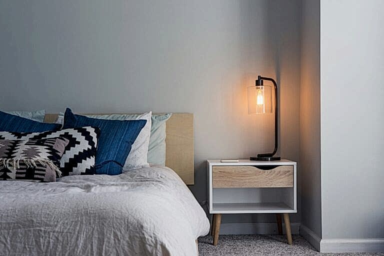 bedroom organized and cleaned by professionals